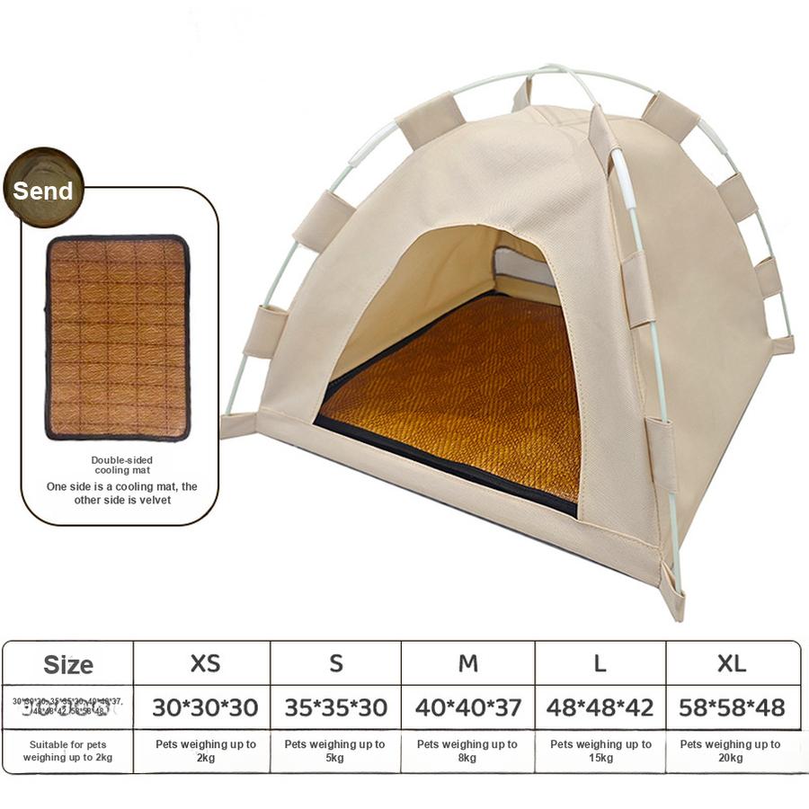 Cat Tent Canopy Enclosed Summer Cooling Dog House for All Seasons Durable Dirt-Resistant Easy to Clean Cat Supplies S белый