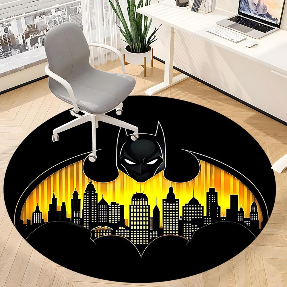 1pc Batman Office Round Area Rug, Under Office Chairs Bedroom Living Room Home Decor, Room Deco, Available In Various Sizes