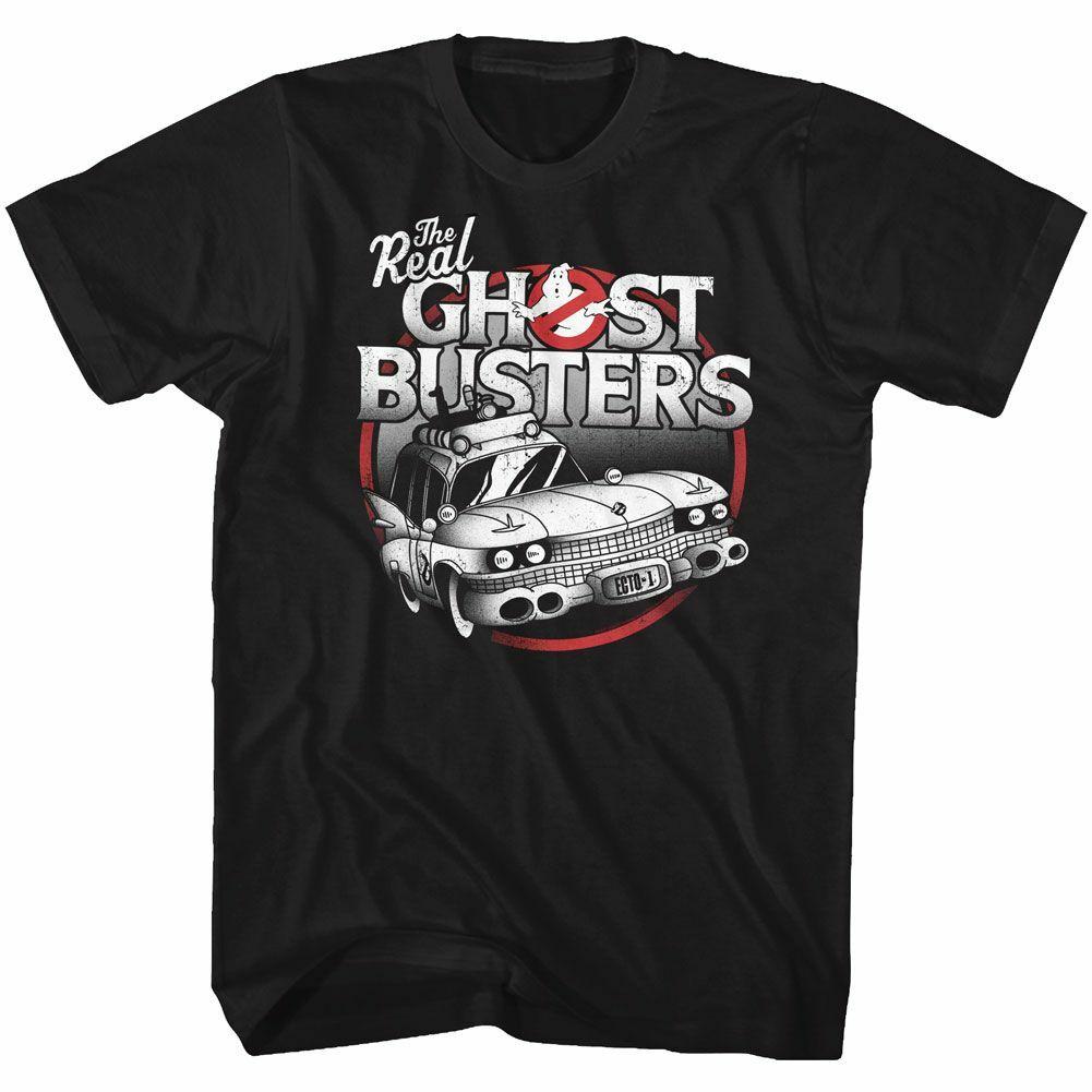 Real Ghostbusters The Car Black T-Shirt Mens Womens Tees Top
