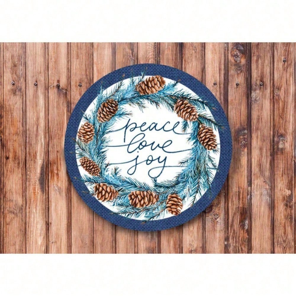 

Pinecone Wreath Metal Sign Peace Love Joy, Rustic Farmhouse Wall Art Vintage Halloween Decor For Bedroom Bathroom Kitchen 20x20 різнокольоровий