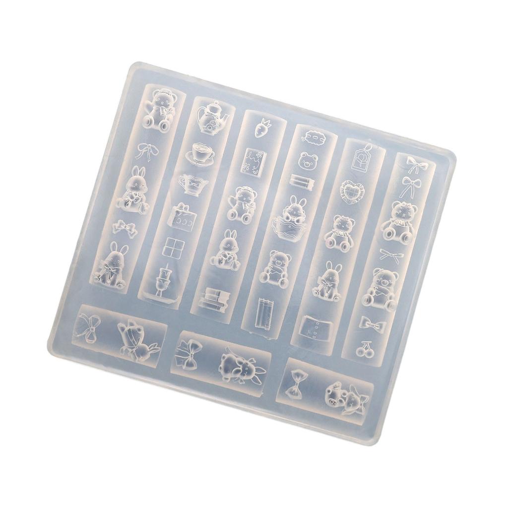 Mehrzweck Silikonform für Nail Art für 3D-Designs Schmetterling Blume Mondmuster Tragbar für Acryl Bastelbedarf