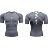Men's Compression Shirt Printed Fitness Sport Running Tight Gym TShirts Athletic Workout Bodybuilding Quick Dry Tops Tee Summer