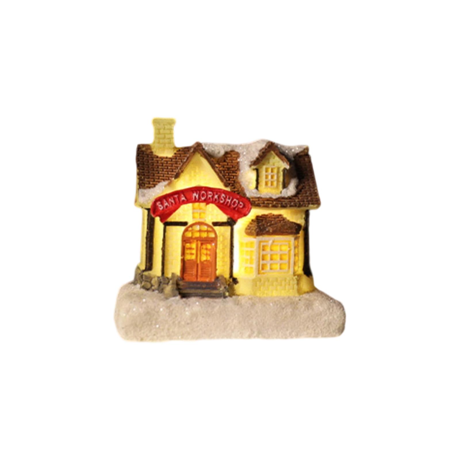 

Рождественские украшения смола маленький домик микро смола домик рождественский креативный светящийся маленький домик One Size