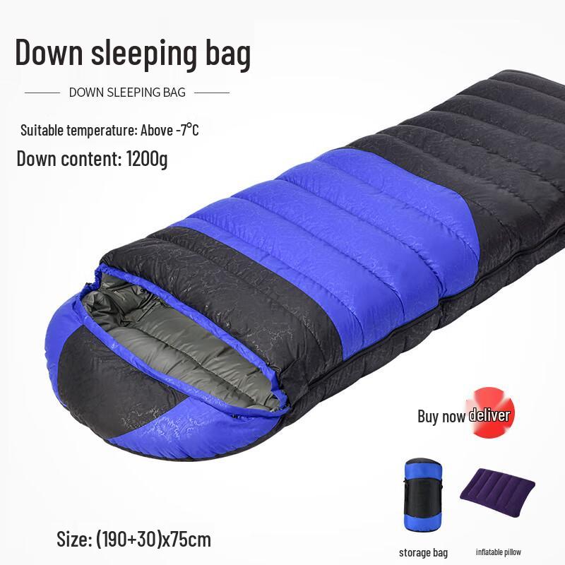 Long Zhan Adult -30°C Winter Down Sleeping Bag, 1000g Fill