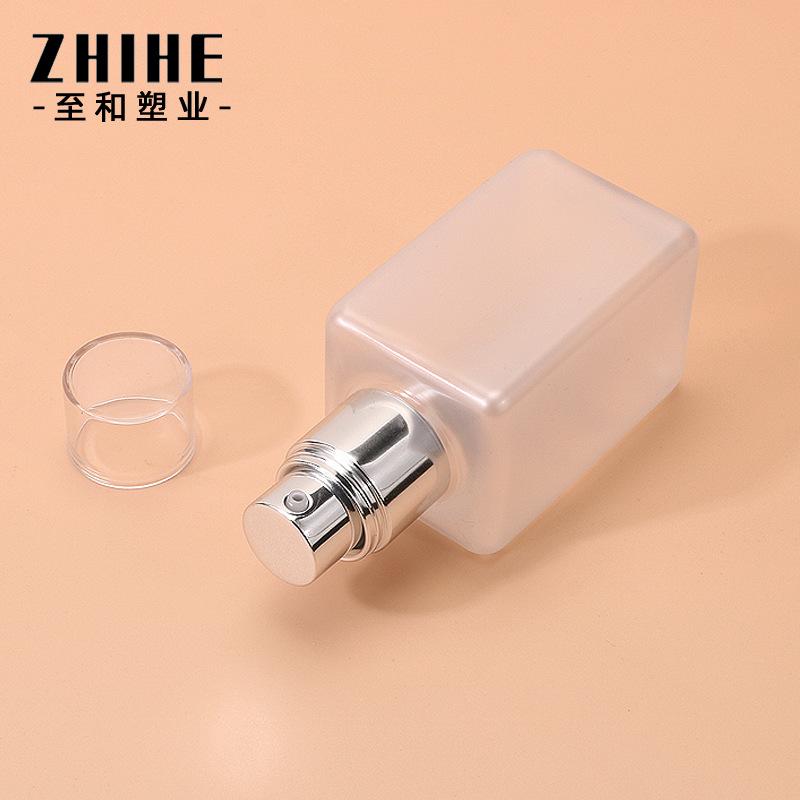 125ml Frosted PET Square Lotion Bottle with Pump, Refillable Empty Cosmetic Container for Skincare Body Lotion
