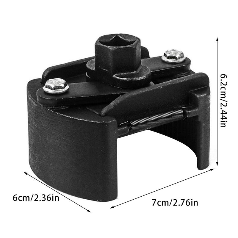 

(Диапазон удержания 60мм-80мм) Ключ для фильтра Двухгубчатый ключ Реверсивный Регулируемый U-образный Инструмент для разборки масляного фильтра чёрный
