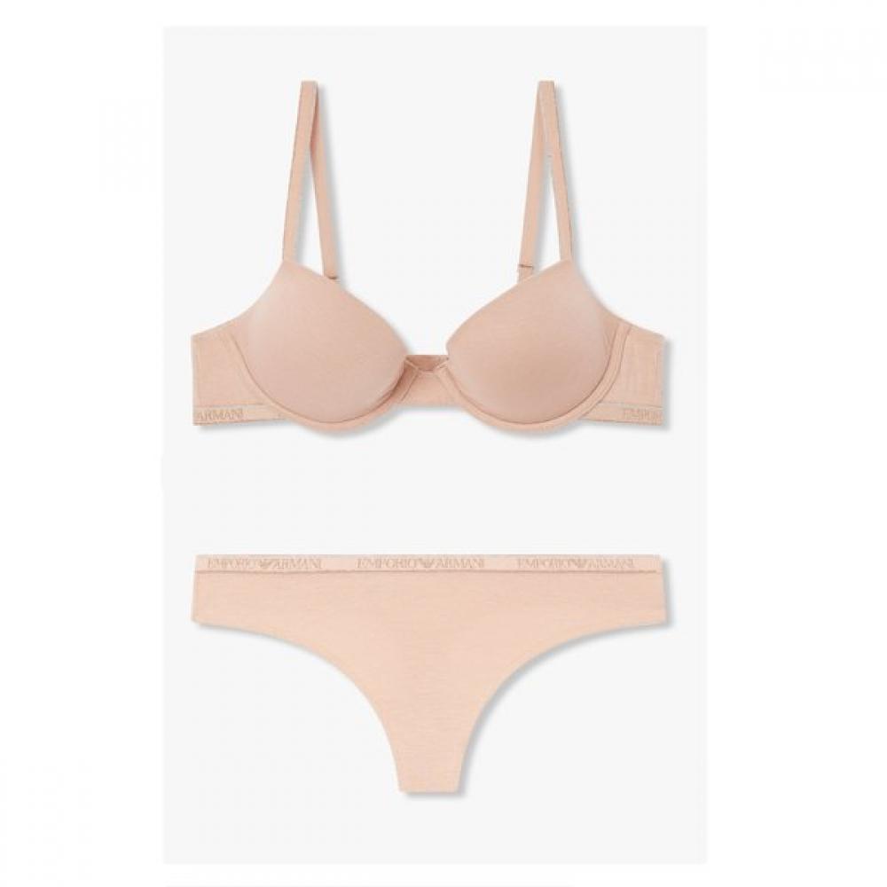 

Emporio Armani Removable Push Up MeTallic Bra T Back panTy 10505 75C/M