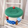 Cartoon Cotton Rope Storage Basket Dachshund Pattern with Cover Hand Gift Box Decorative Round Hand Woven Basket