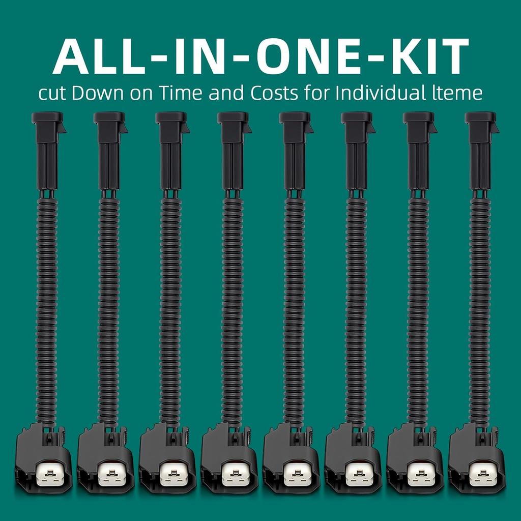 AUTOKAY Injector Adapters Compatible With LQ4 LQ9 4.8 5.3 6.0 Delphi Wire Harness To LS2 LS3 LS7 EV6