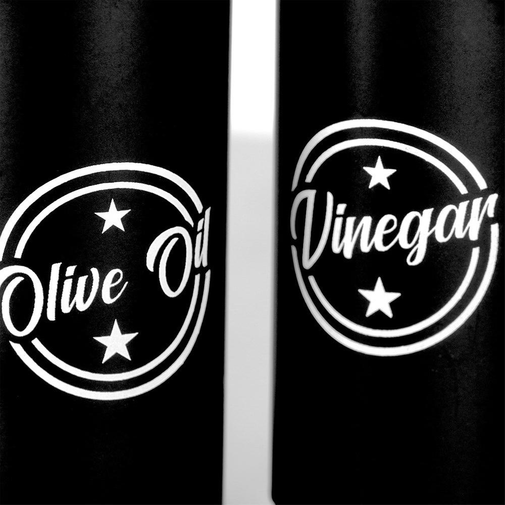 2x Glass Bottle with Dispenser for Olive Oil and Vinegar 300ml