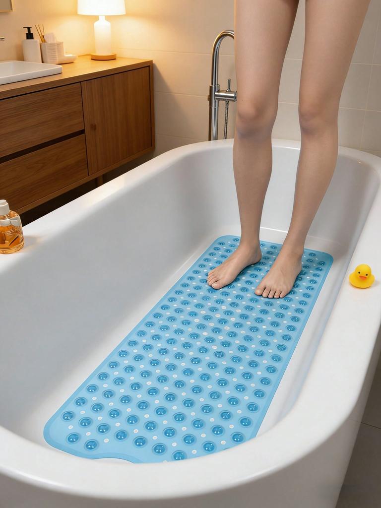 Extra Long Non-Slip Bathtub Mat With Drainage Holes And Suction Cups Non-Slip Bathtub Mat