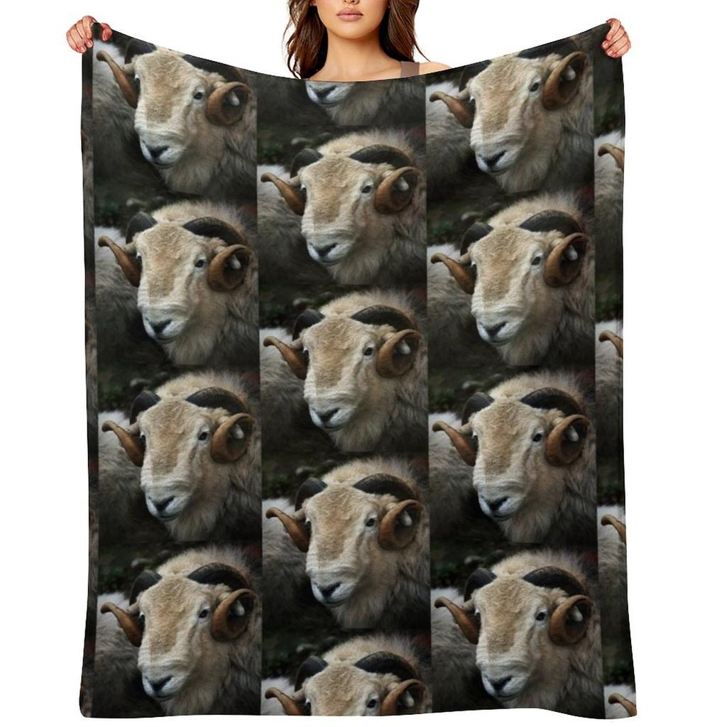 head of the herdwick Throw Blanket Multi-Purpose christmas decoration Blankets For Sofas For Baby Blankets