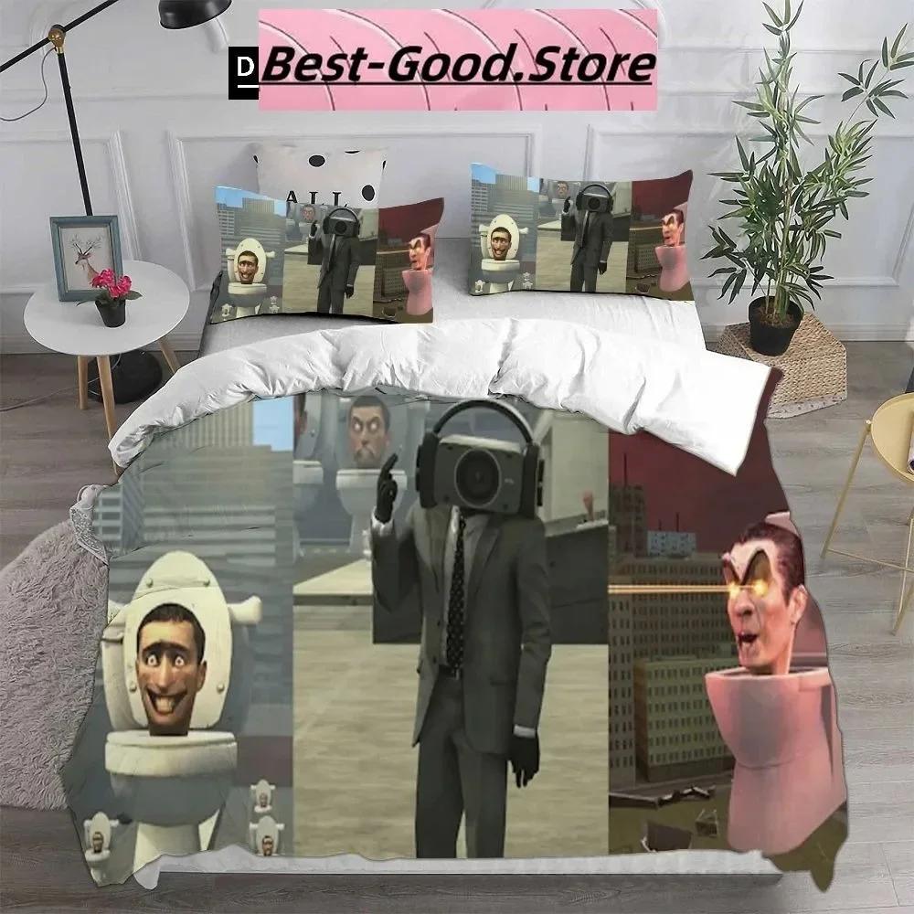 3D Fashion Game Skibidi Toilet Arale Bedding Set Print With Pillowcase Bed Duvet Cover Soft Single Double Queen Super King Size