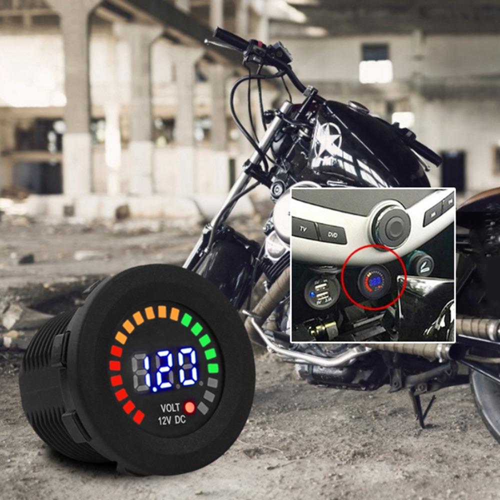 Black Voltage Meter Gauge Waterproof LED Display Voltmeter New Car Battery Voltmeter  Automotive