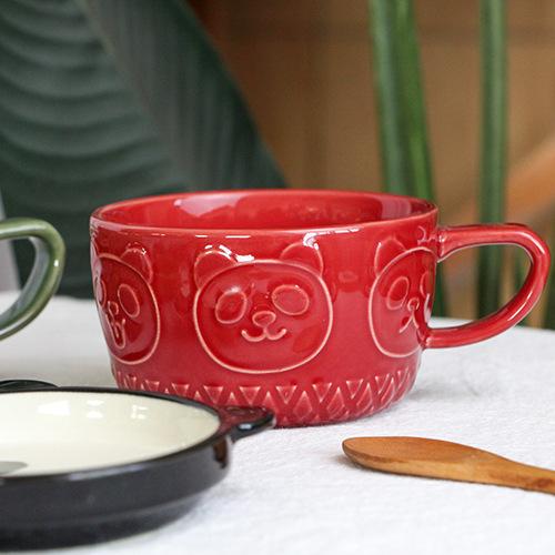 Tazza da caffè per gatti in ceramica con coperchio,Tazze da caffè o da tè Kawaii