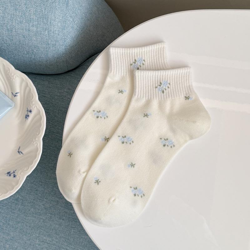 Socken mit Schleife - Kinder-Schweißabsorbierend und Atmungsaktiv Cartoon-Bär-Muster Schnürsenkellose Bootssocken
