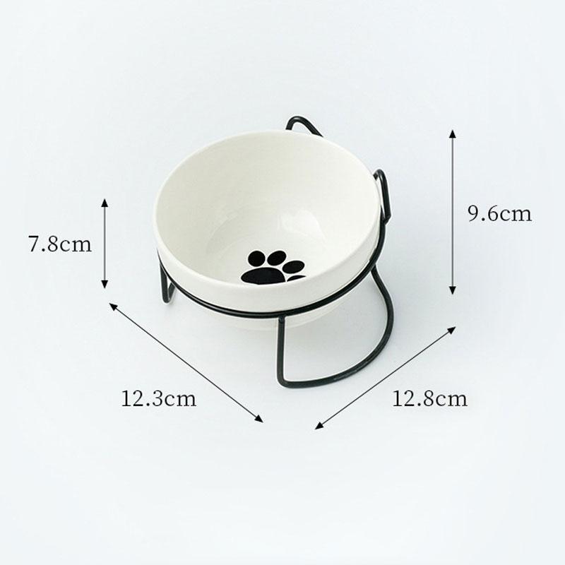 Pet Ceramic Bowl Cat Food Bowl Cervical Protection Pet Supplies Dog Drinking Water Bowl Cat Food Feeding with Raised Stand