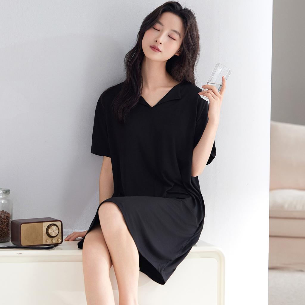 Gentle camisole nightdress for women, summer modal with padded short sleeve, new summer cooling style suitable for outdoor wear as pajamas