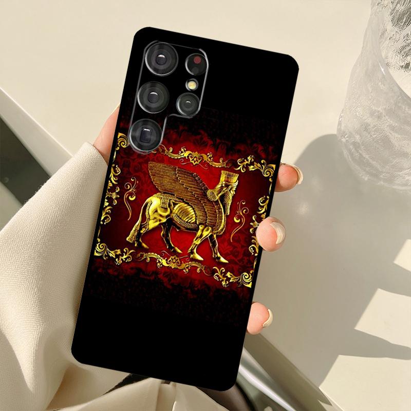 Lamassu Assyrian Winged Bull Case For Samsung Galaxy S23 Ultra S21 S22 S24 S25 Ultra S9 S10 Plus S25 FE S20 FE Back Cover