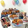 Demon Slayer Birthday Party Decoration Tableware Cup Plate Balloon Banner Cake Topper Gift Bag Stamps Party Supplies Favors Gift
