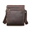 Men Vintage Crazy Horse Top Layer Cowhide Crossbody Sling Bag 10 Inch Shoulder Bag For Outdoor Travel Business Use