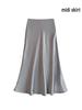 French Luxury Imitation Satin High-Waist Fishtail Midi Skirt for Women