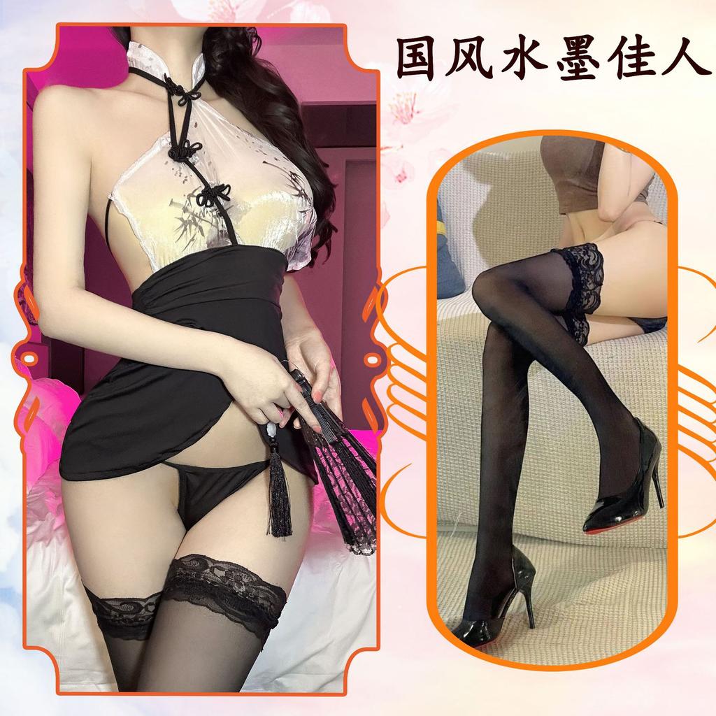 Sex Underwear Pure Desire Style Black Neck Close Waist Thin Hip Skirt Qqny Abstinence