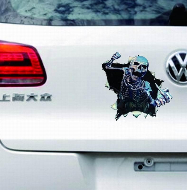 Car Vinyl Skull Skeleton Stickers Truck Window Wrap Decals Motorcycle Funny Sticker Car