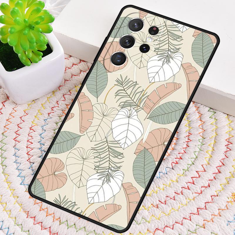 

Boho Botanical Leaf Cow Cactus Phone Case for Samsung Galaxy note 10 pro S26 Ultra S23 S24 FE S25 S21 S22 PLUS shockproof Cove Galaxy S20 FE 5G