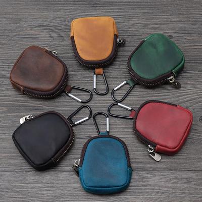 Japanese Style Genuine Leather Wallet: Youth Coin Purse, Zippered Earphone Bag, Key Holder, Pendant