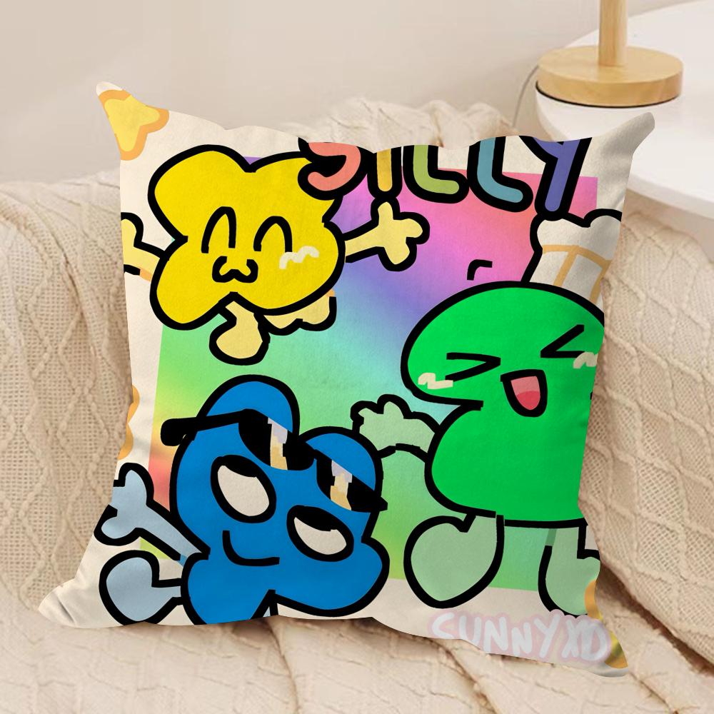 

cute BBattle for BFB Cushion Cover Silky Short Plush Invisible Zipper Dustproof Sofa Pillow Case for Home Decor 30x30cm