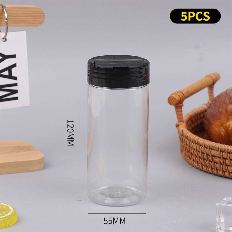 5/6 Pcs Durable Plastic Seasoning Jar, Portable Salt Cellar, Empty Pepper Shaker, Double Flip-Top Transparent Seasoning Jar