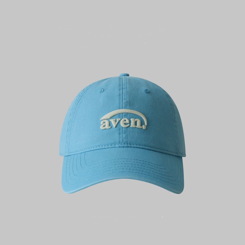 

Quality Three-Dimensional Embroider Soft Top Baseball Cap Female K-style New Arrival Ins Easiest for Match Student Shopping Japanese Style Peaked Cap Sky Blue Adjustable