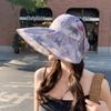 Fisherman's Hat Children's Summer Large Brim Thin Breathable Sun Hat Outdoor Vacation Elegant Flower Empty Top Sun Protection Hat