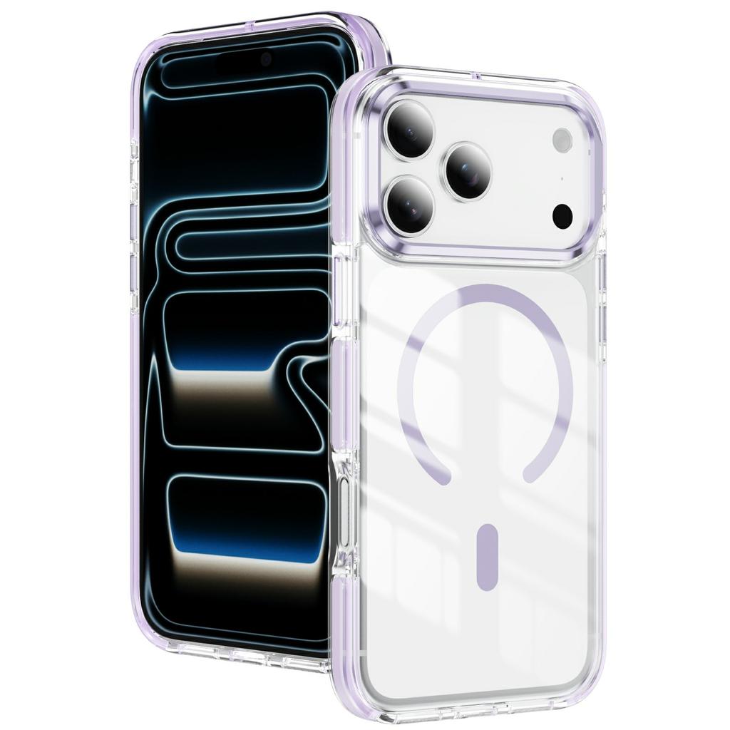 For iPhone 17 Pro Case Compatible with MagSafe TPU PC Acrylic Shockproof Clear Phone Back Cover