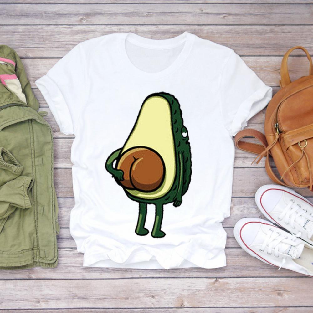 Colored Cartoon Fruit Tshirts  Avocado and Pineapple Tshirts Plussize Casual Tshirt Daily Streetwear Women Casual Tops