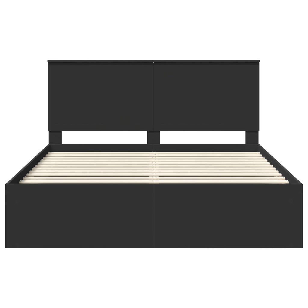 Bed Frame Black 160 x 200 cm Solid Pine Wood