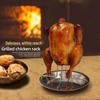 Stainless Steel Uncoated Chicken Roasting Rack with Base for Home, Hotel, and Restaurant.