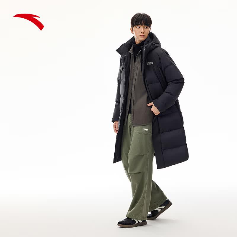 Anta Men s Long Hooded Down Jacket M