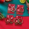 New Year Minimalist Colorful Hoop Earring for Women Classic Red Green Twist Round Circle Earring Christmas Festival Jewelry Gift