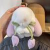 Real Rex Rabbit Hair Rabbit Tulip Keychain Pendant Cute Dead Rabbit Plush Doll Bag Pendant Gift