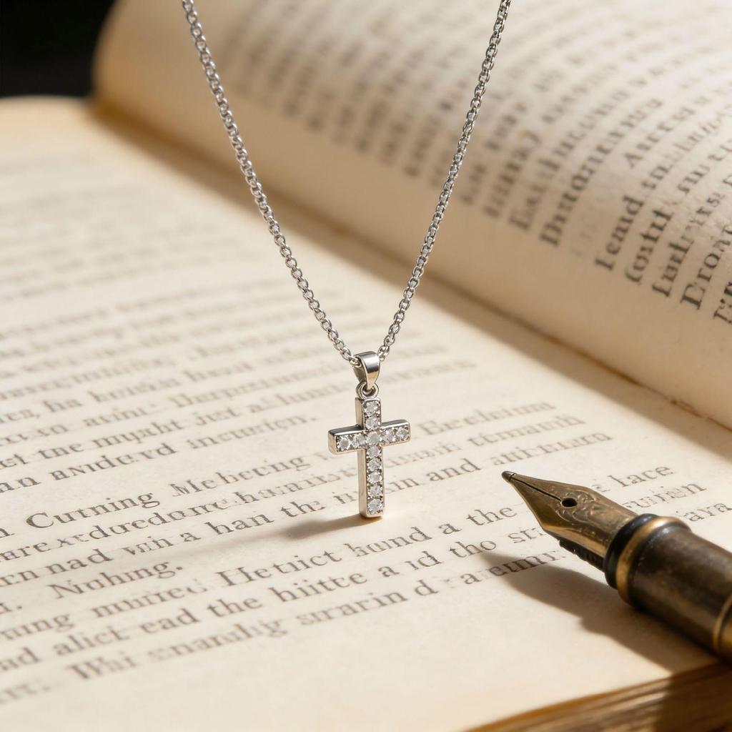 High-End Punk Style Zirconia Cross Necklace for Women