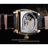 Forsing Men's Fashion Casual Square Hollow Out Mechanical Watch