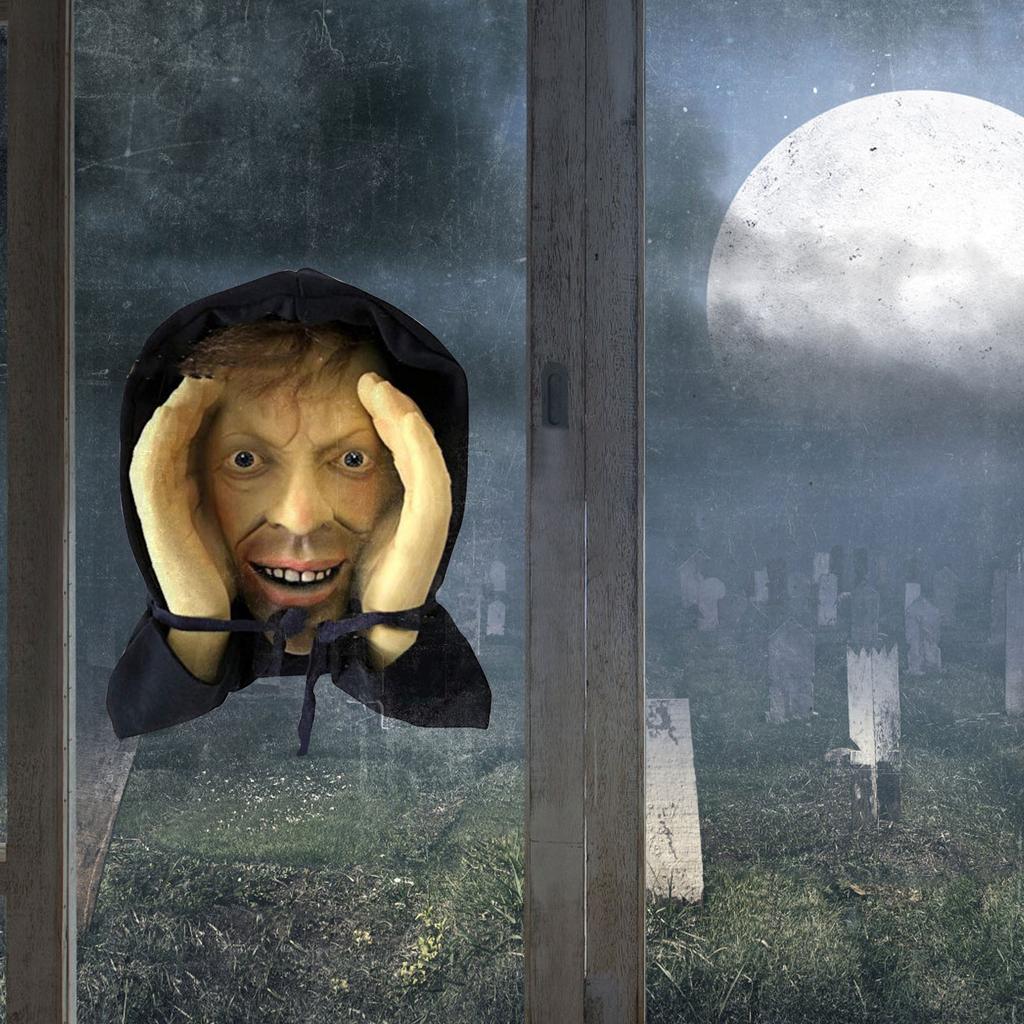 Scary Peeper Freak Halloween Decoration Clown Indoor And Outdoor Window Prank Sticker For Spooky House Party Tricks Scares