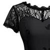 Women Short Sleeve Halloween Retro Lace Vintage Dress A Line  Swing Dress