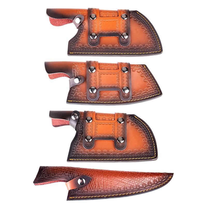 High-grade Chef Knife Sheath Cowhide Leather Knife Cover Cleaver Butcher Blade Guard Protect Case Steak/Boning Knife Pocket