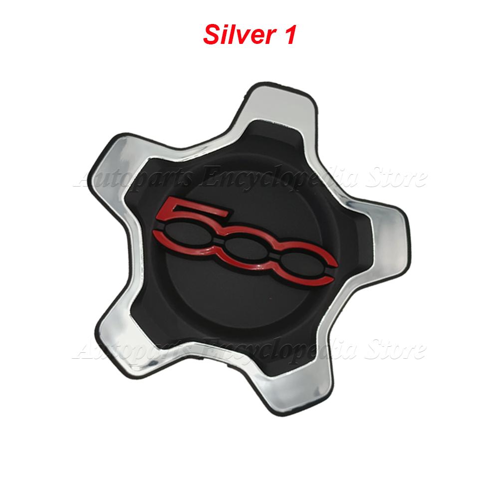 1 Stück Radnabendeckel Set Staubschutz Radnabe Für Fiat 500x 735626312 Silber/Schwarz/Rot Nabendeckel 735626311