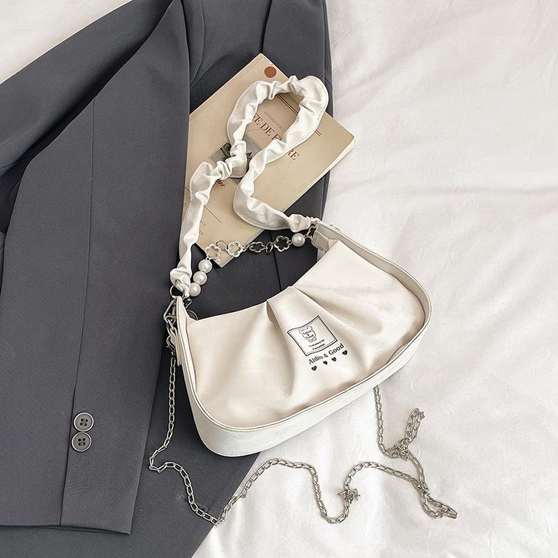 Trendy Beaded Casual Handbag For Women 2026 New Fashion Simple Niche Versatile Commuter Shoulder Bags Gifts For Lady