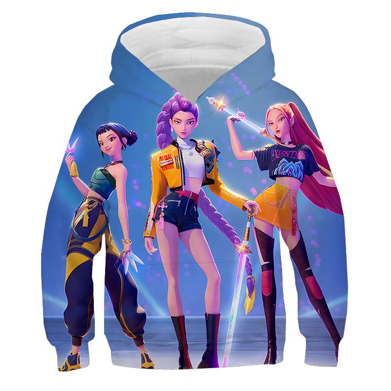 

2025 Новый фильм K-Pop Охотники на демонов Толстовки Мира Руми Зои Графическая толстовка Саджа Мальчики Принтованные Повседневные топы Мальчики Девочки Одежда 100