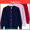 Baumwollschleife Koreanischer Herbst Neue Strickjacke Mädchen Strickjacke Langarm Kleinkinder Pullover Jacke